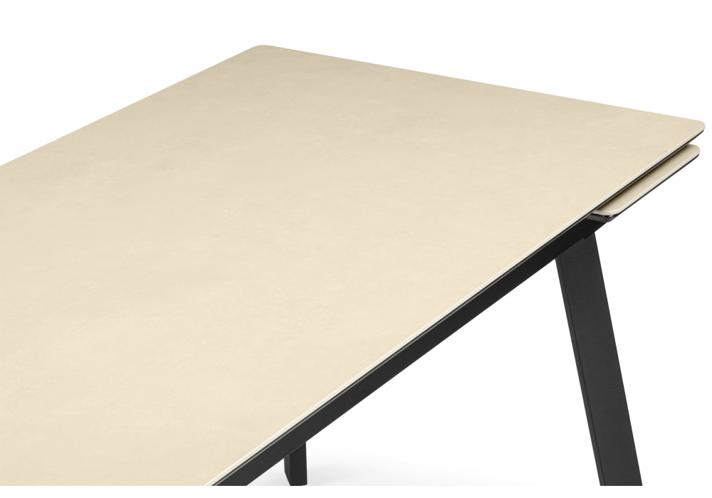 Керамический стол Норман 140(200)х80 okara light yellow / черный