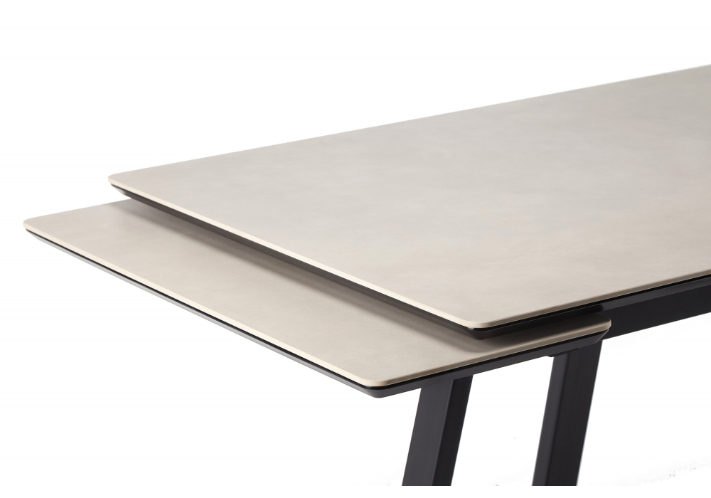 Керамический стол Памелла 120(180)х80 carmen light grey / черный