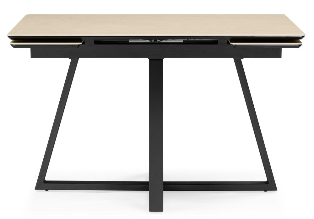 Керамический стол Памелла 120(180)х80 okara light yellow / черный