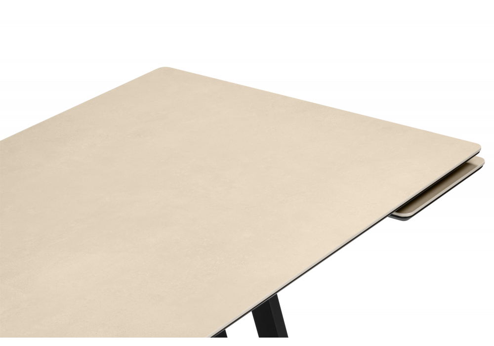 Керамический стол Памелла 120(180)х80 okara light yellow / черный