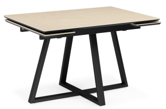 Керамический стол Памелла 120(180)х80 okara light yellow / черный