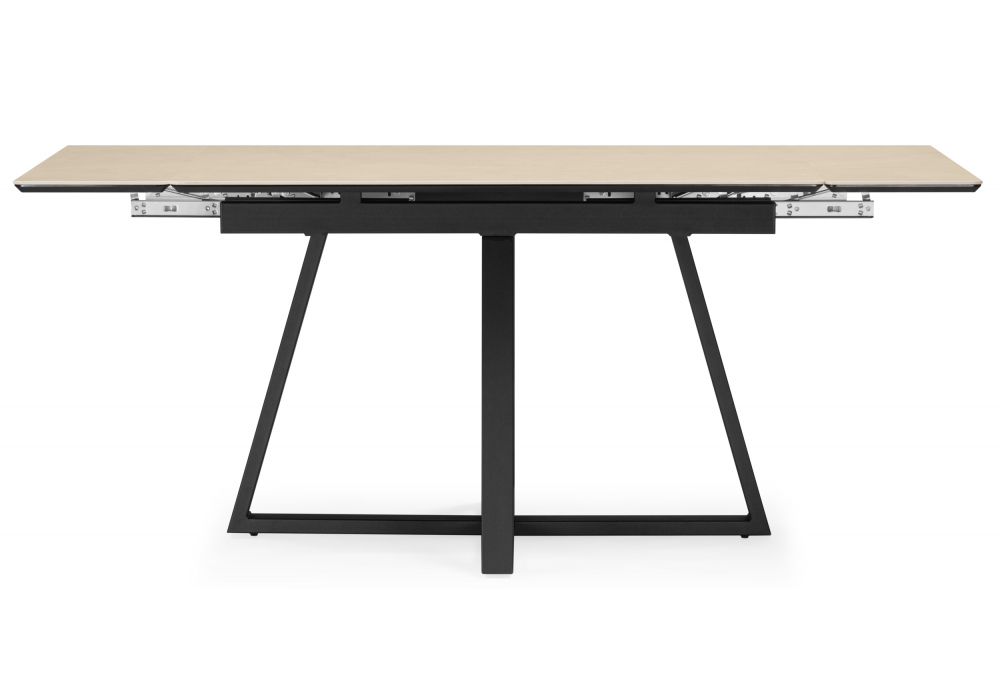 Керамический стол Памелла 140(200)х80 okara light yellow / черный