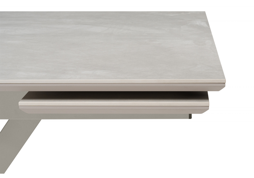 Керамический стол Пантон 120(180)х80 carmen light gray / серый матовый
