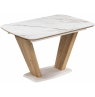 Керамический стол Петир 120(160)х80х75 gilt white / дуб монтана