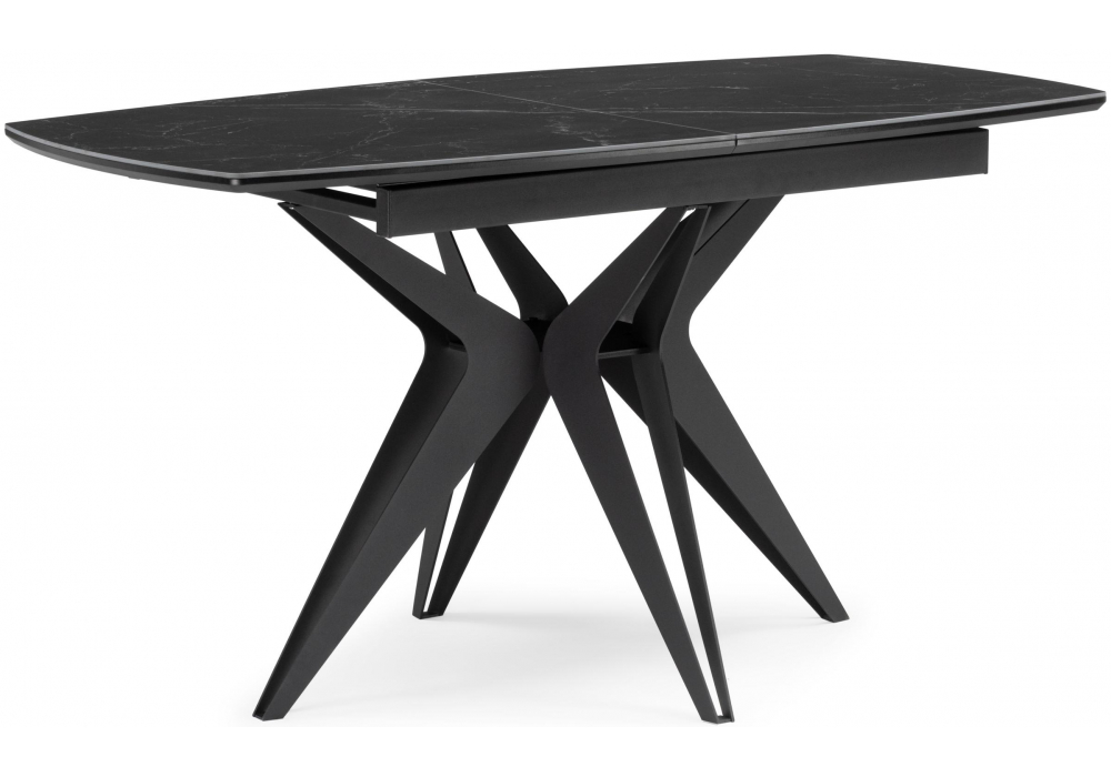Керамический стол Риполь 160(205)х89 черный мрамор shakespeare black / черный