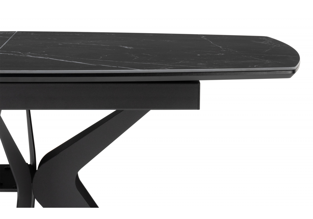Керамический стол Риполь 160(205)х89 черный мрамор shakespeare black / черный