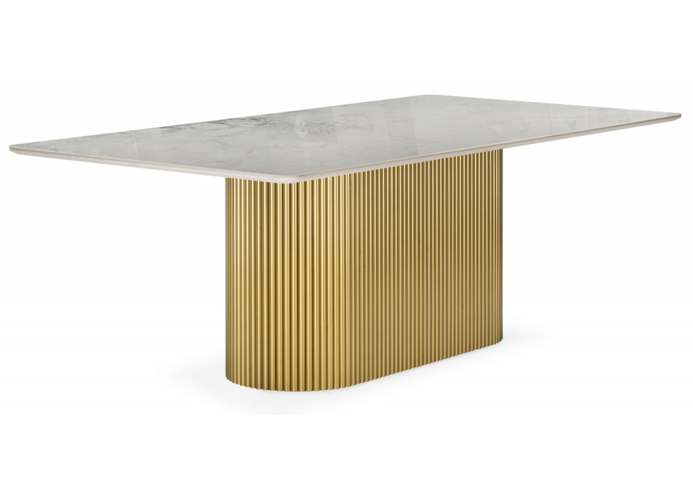 Керамический стол Ривера 220x110 brecha crema / золото