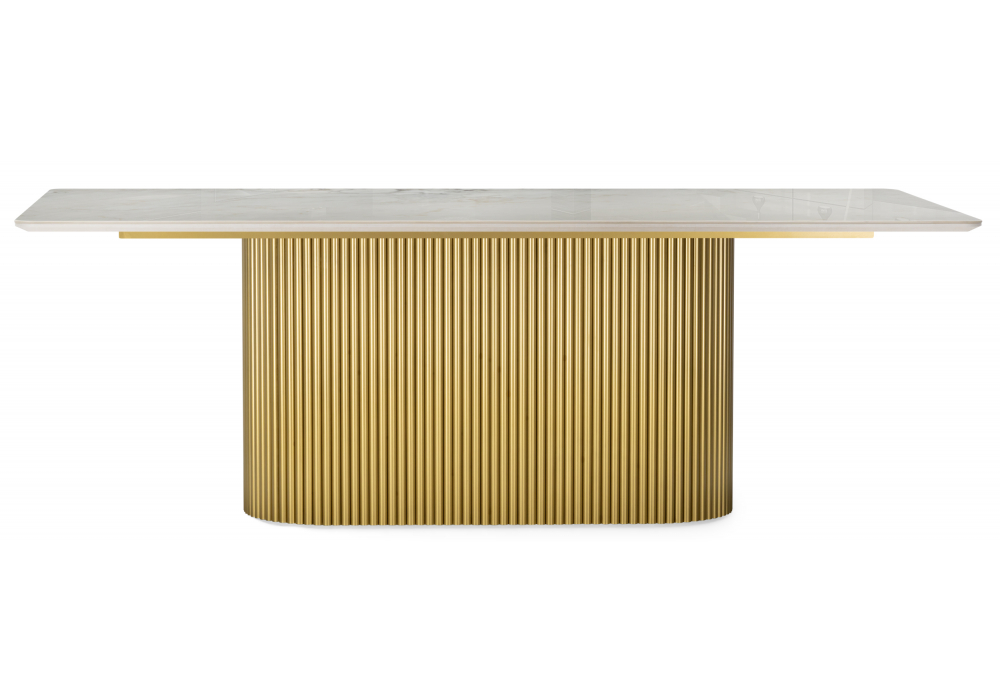 Керамический стол Ривера 220x110 brecha crema / золото