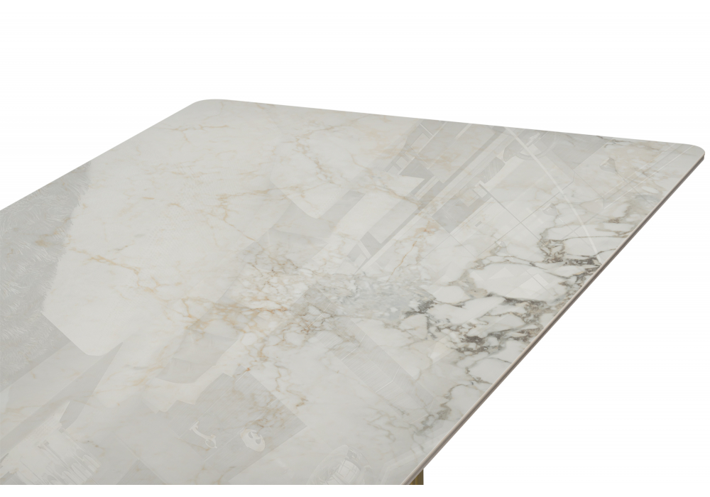 Керамический стол Ривера 220x110 brecha crema / золото