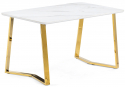 Керамический стол Селена 1 140х80х77 белый мрамор / золото