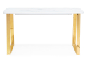 Керамический стол Селена 2 140х80х77 белый мрамор / золото