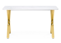 Керамический стол Селена 3 140х80х77 белый мрамор / золото
