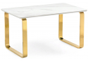 Керамический стол Селена 4 140х80х77 белый мрамор / золото