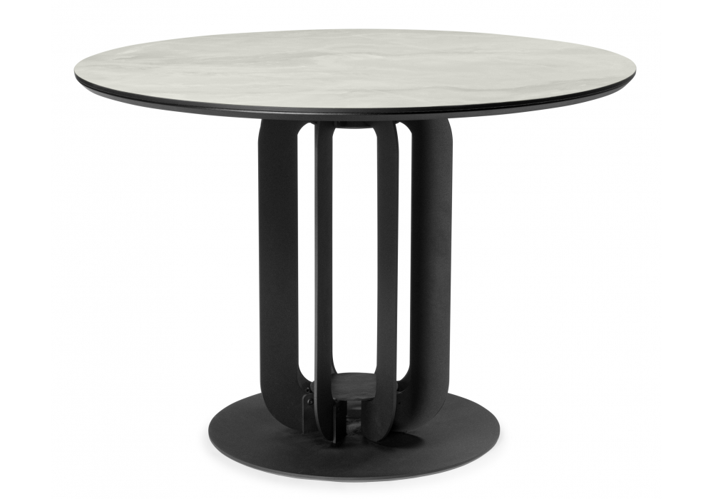 Керамический стол Шелдон 110 onyx bianco soft satin / черный