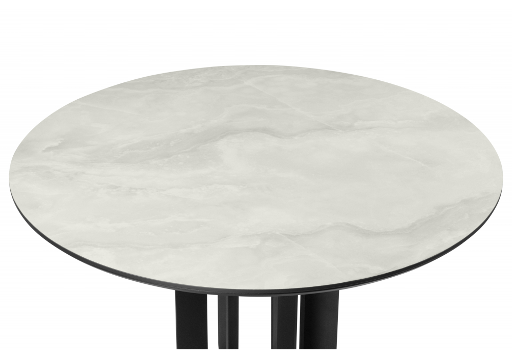 Керамический стол Шелдон 110 onyx bianco soft satin / черный