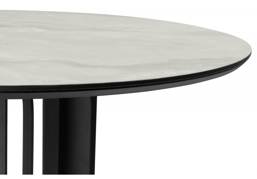 Керамический стол Шелдон 110 onyx bianco soft satin / черный