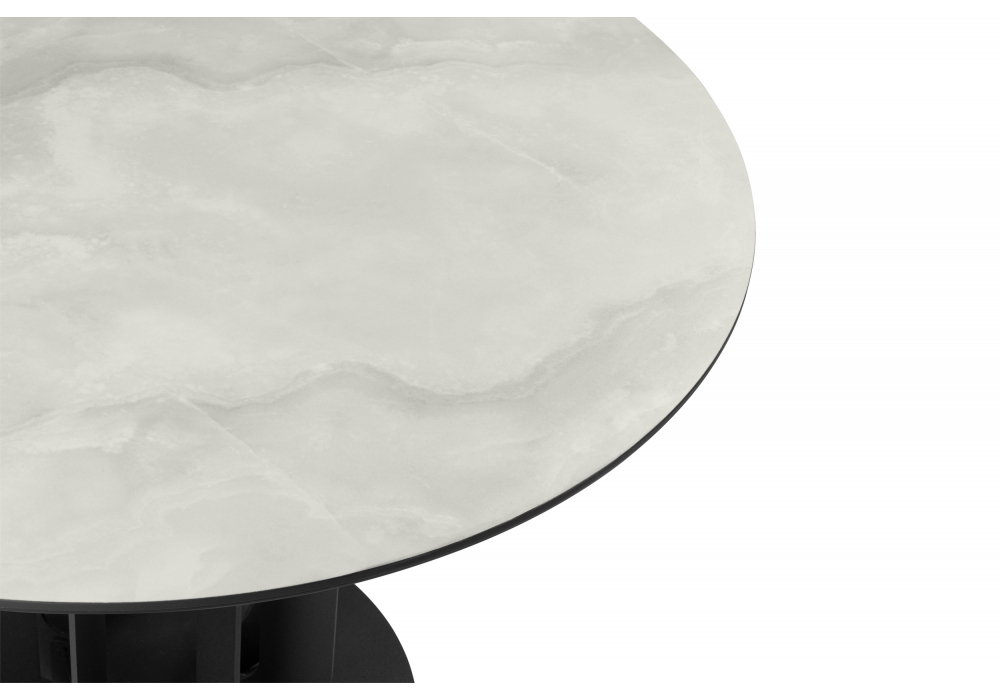 Керамический стол Шелдон 110 onyx bianco soft satin / черный