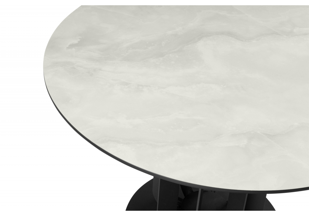 Керамический стол Шелдон 110 onyx bianco soft satin / черный