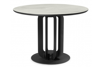 Керамический стол Шелдон 110 onyx bianco soft satin / черный