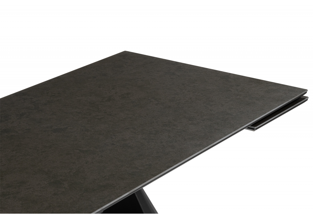 Керамический стол Шелтон 180(260)x90 massa ink gray / черный