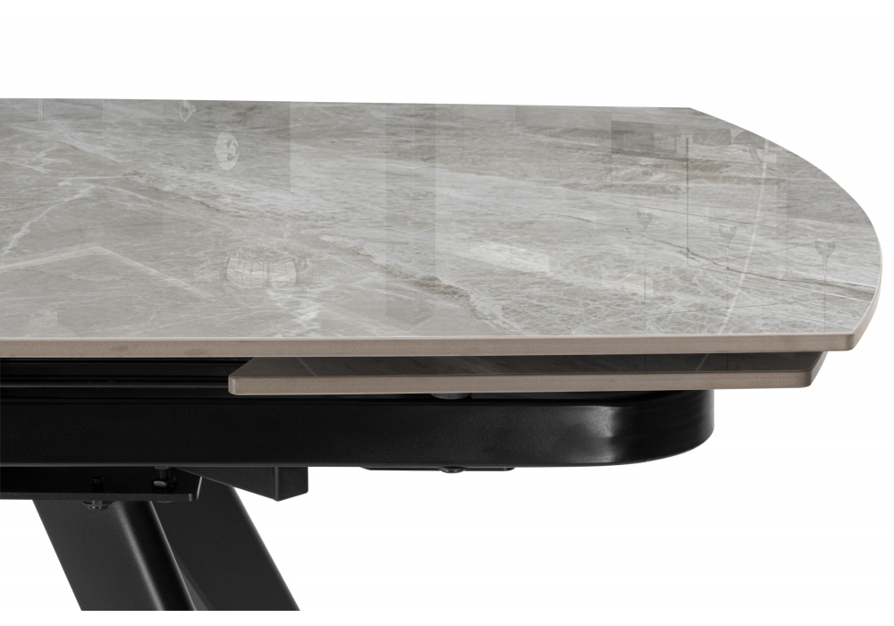 Керамический стол Silvi 120(180)x80 серый / черный