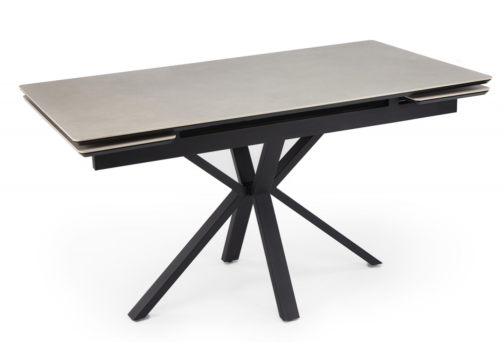 Керамический стол Старлайт 120(180)х80 carmen light grey / черный