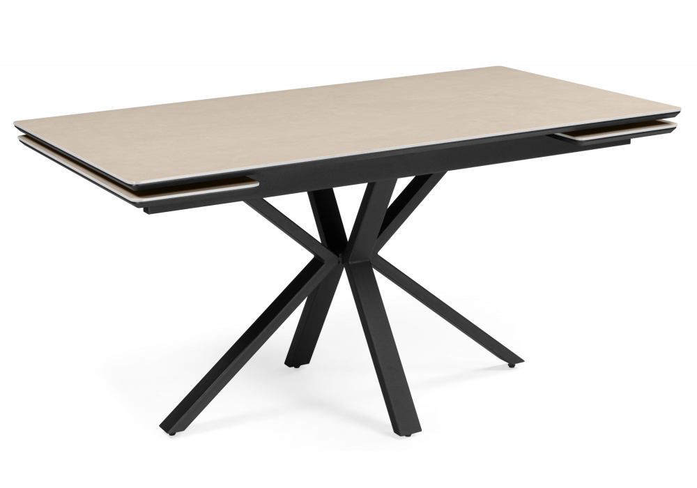 Керамический стол Старлайт 140(200)х80 okara light yellow / черный