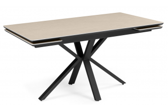 Керамический стол Старлайт 140(200)х80 okara light yellow / черный