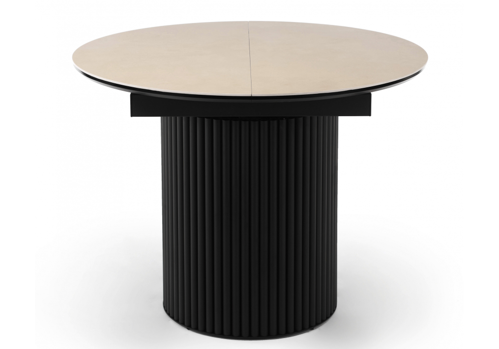 Керамический стол Стивен 100(140) okara light yellow / черный