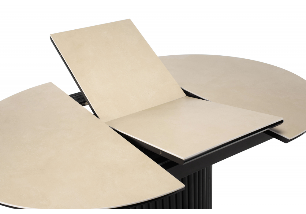 Керамический стол Стивен 100(140) okara light yellow / черный