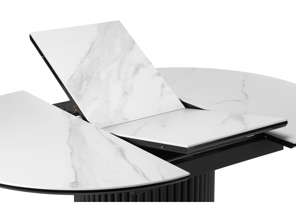 Керамический стол Стивен 100(140) snow white / черный