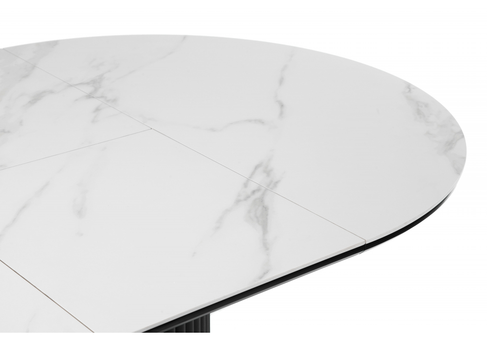 Керамический стол Стивен 100(140) snow white / черный
