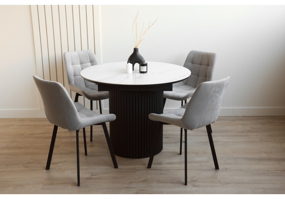 Керамический стол Стивен 100(140) snow white / черный