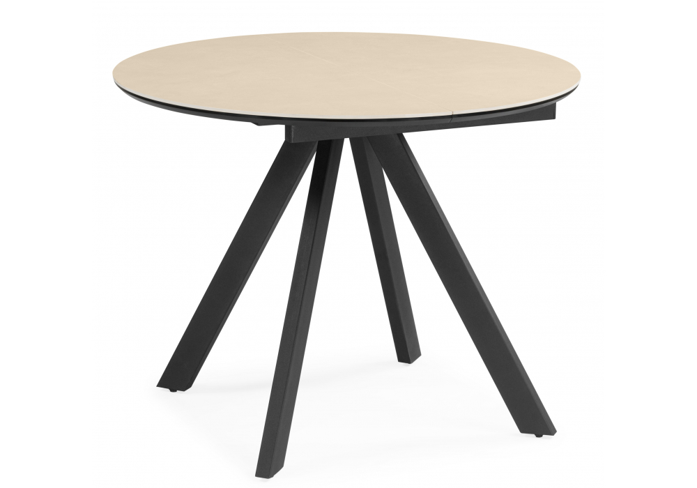 Керамический стол Трейси 90 okara light yellow / черный