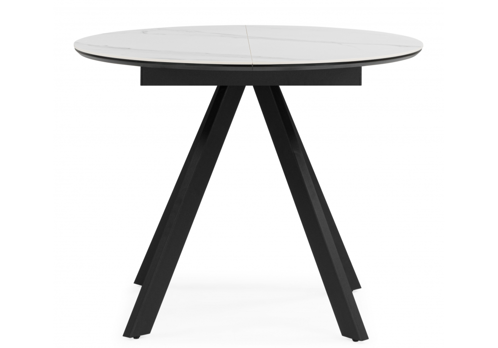 Керамический стол Трейси 90 snow white / черный