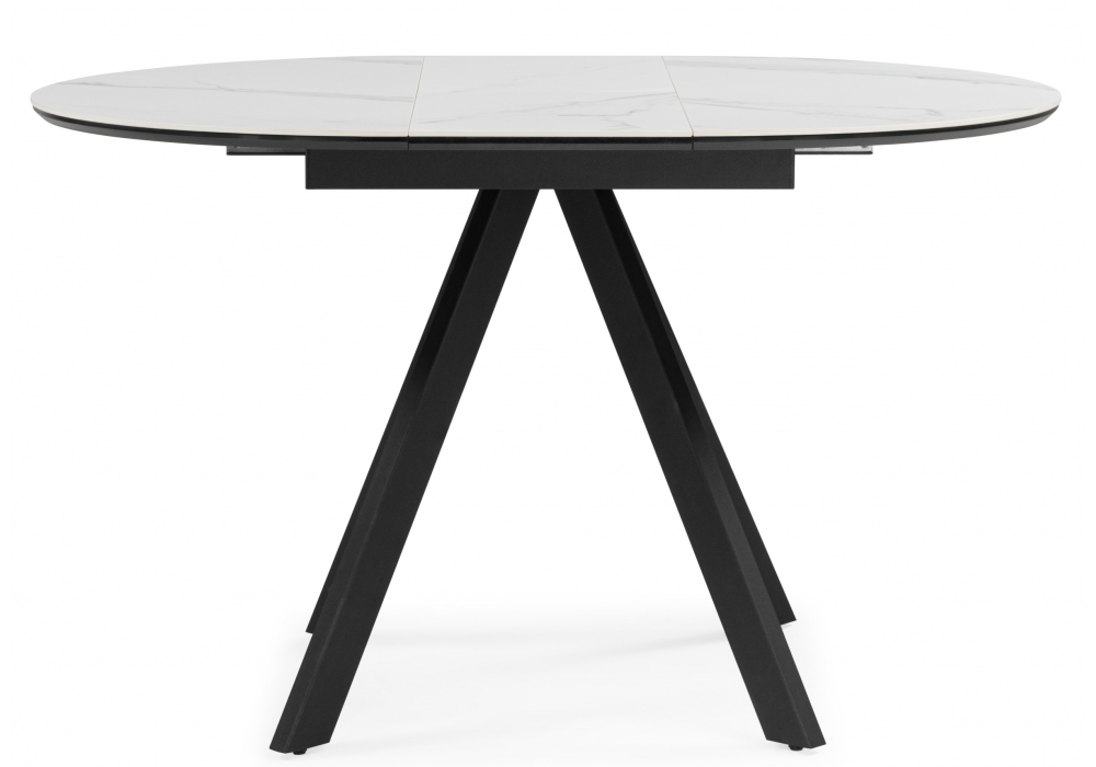 Керамический стол Трейси 90 snow white / черный