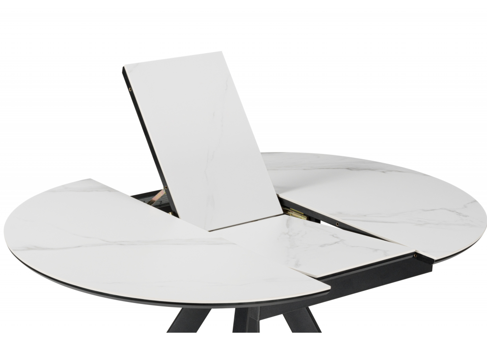 Керамический стол Трейси 90 snow white / черный