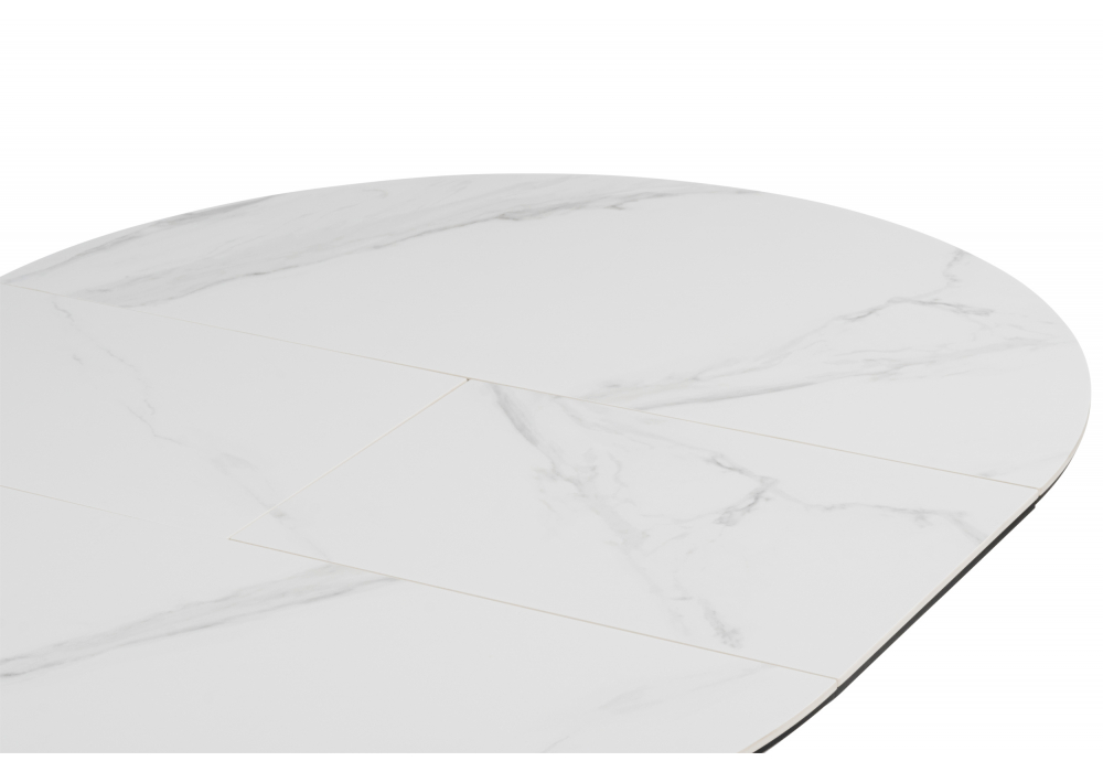 Керамический стол Трейси 90 snow white / черный