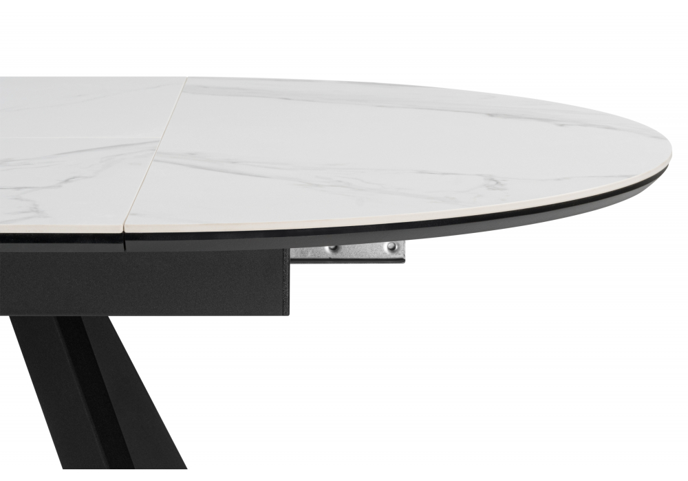Керамический стол Трейси 90 snow white / черный