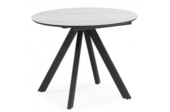 Керамический стол Трейси 90 snow white / черный