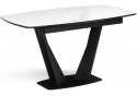 Керамический стол Вейл 140(180)х80 белый мрамор snow white / черный
