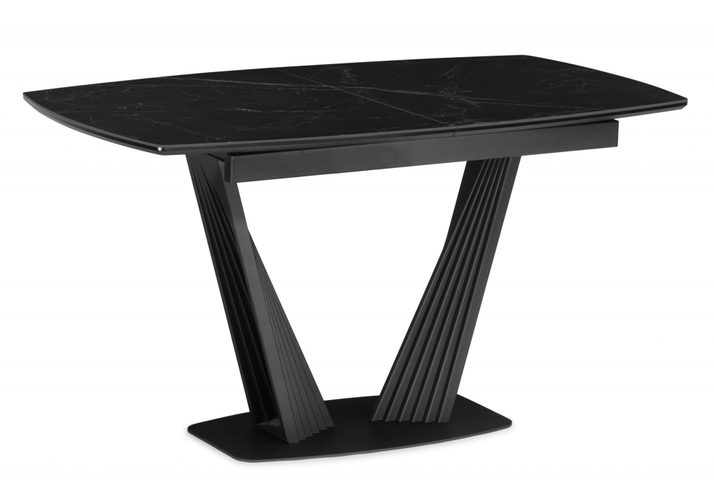 Керамический стол Вейл 160(205)х89 черный мрамор shakespeare black / черный
