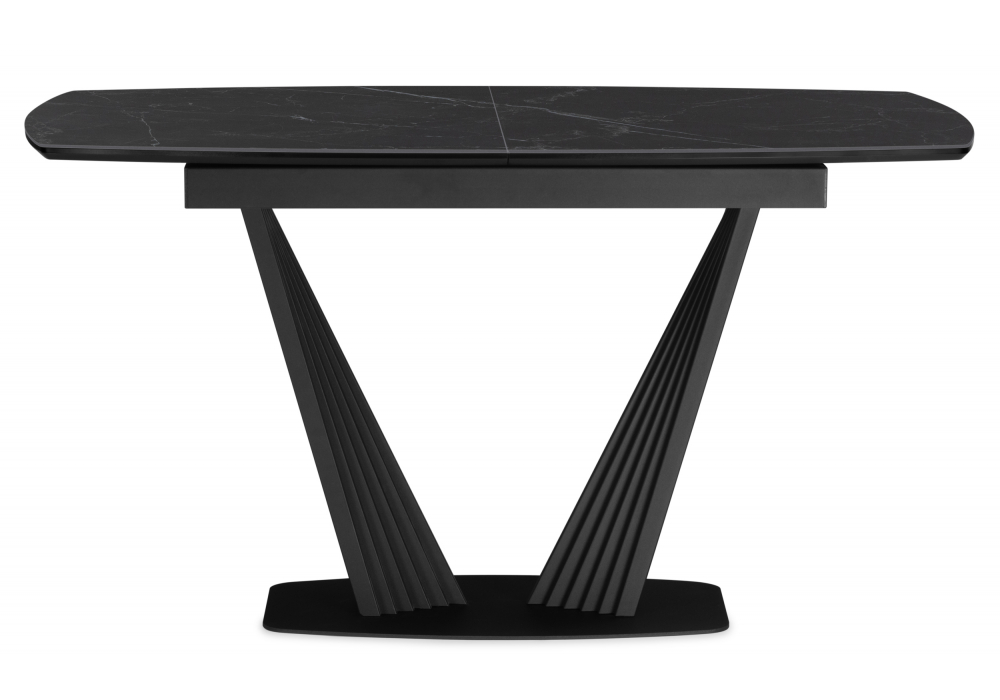 Керамический стол Вейл 160(205)х89 черный мрамор shakespeare black / черный