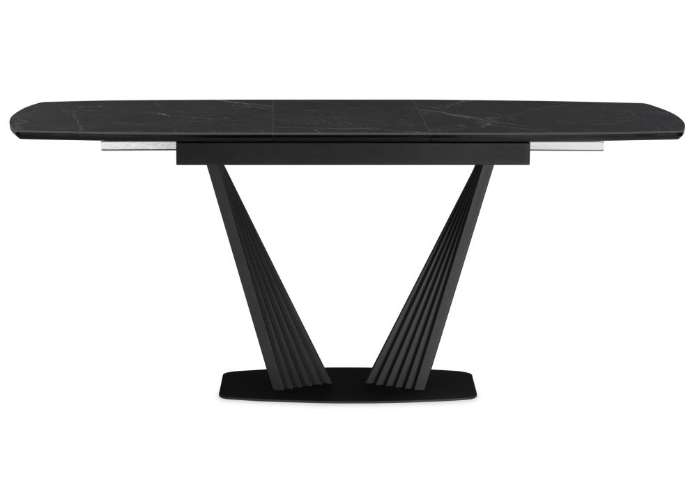 Керамический стол Вейл 160(205)х89 черный мрамор shakespeare black / черный