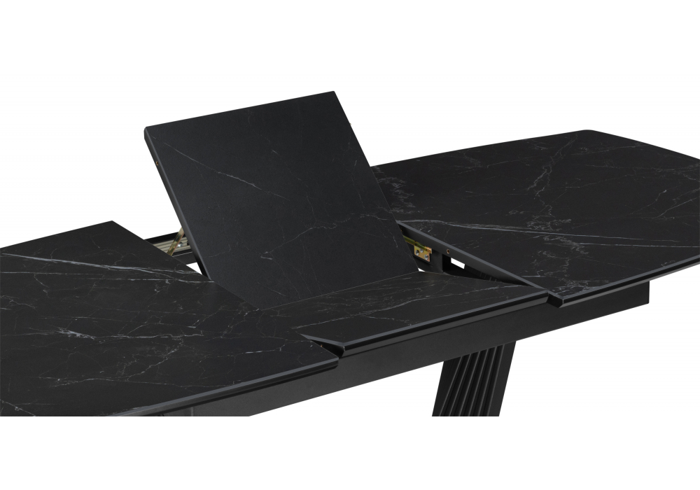 Керамический стол Вейл 160(205)х89 черный мрамор shakespeare black / черный