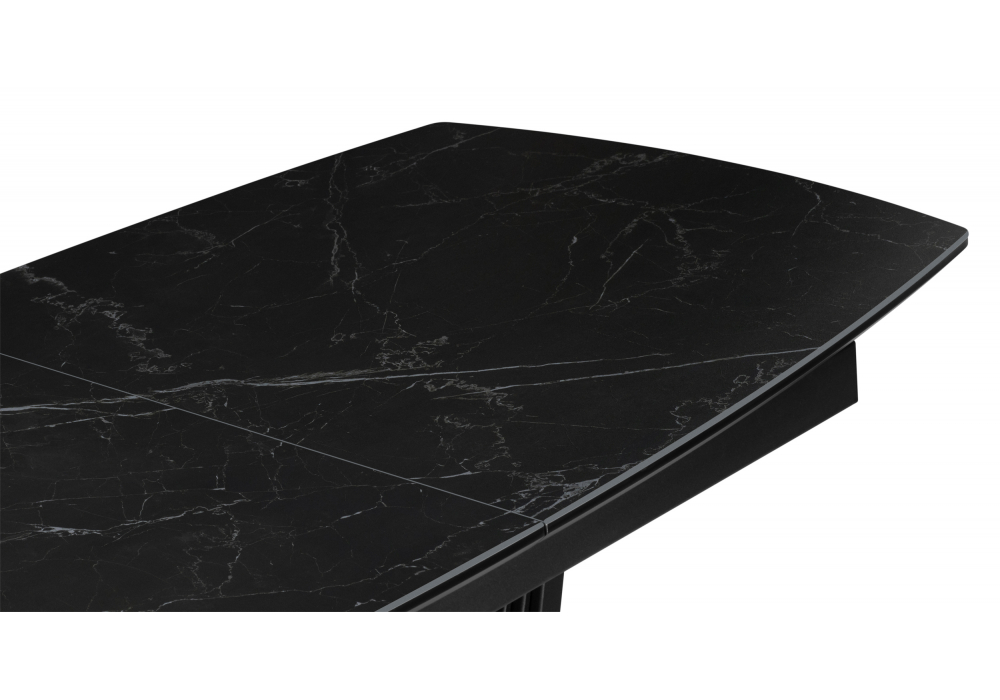 Керамический стол Вейл 160(205)х89 черный мрамор shakespeare black / черный