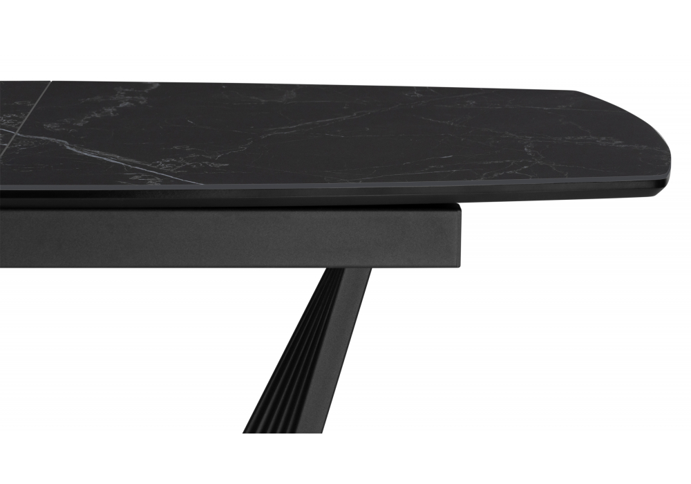 Керамический стол Вейл 160(205)х89 черный мрамор shakespeare black / черный