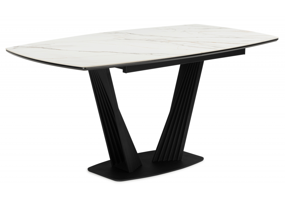 Керамический стол Вейл 160(205)х89 gilt white / черный