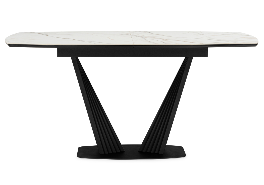 Керамический стол Вейл 160(205)х89 gilt white / черный