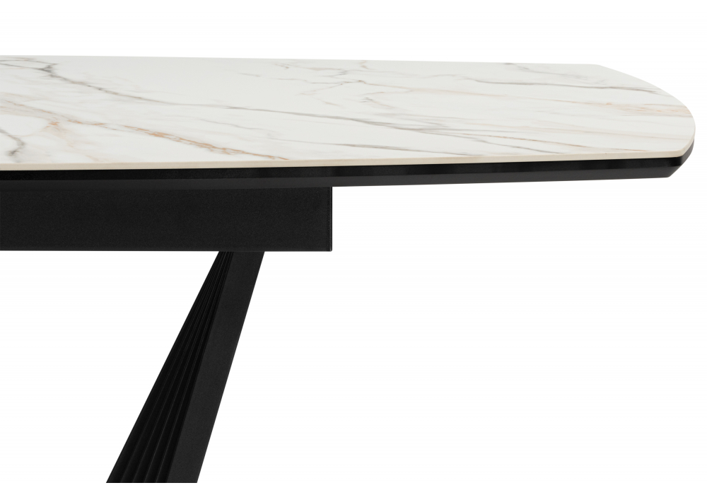 Керамический стол Вейл 160(205)х89 gilt white / черный